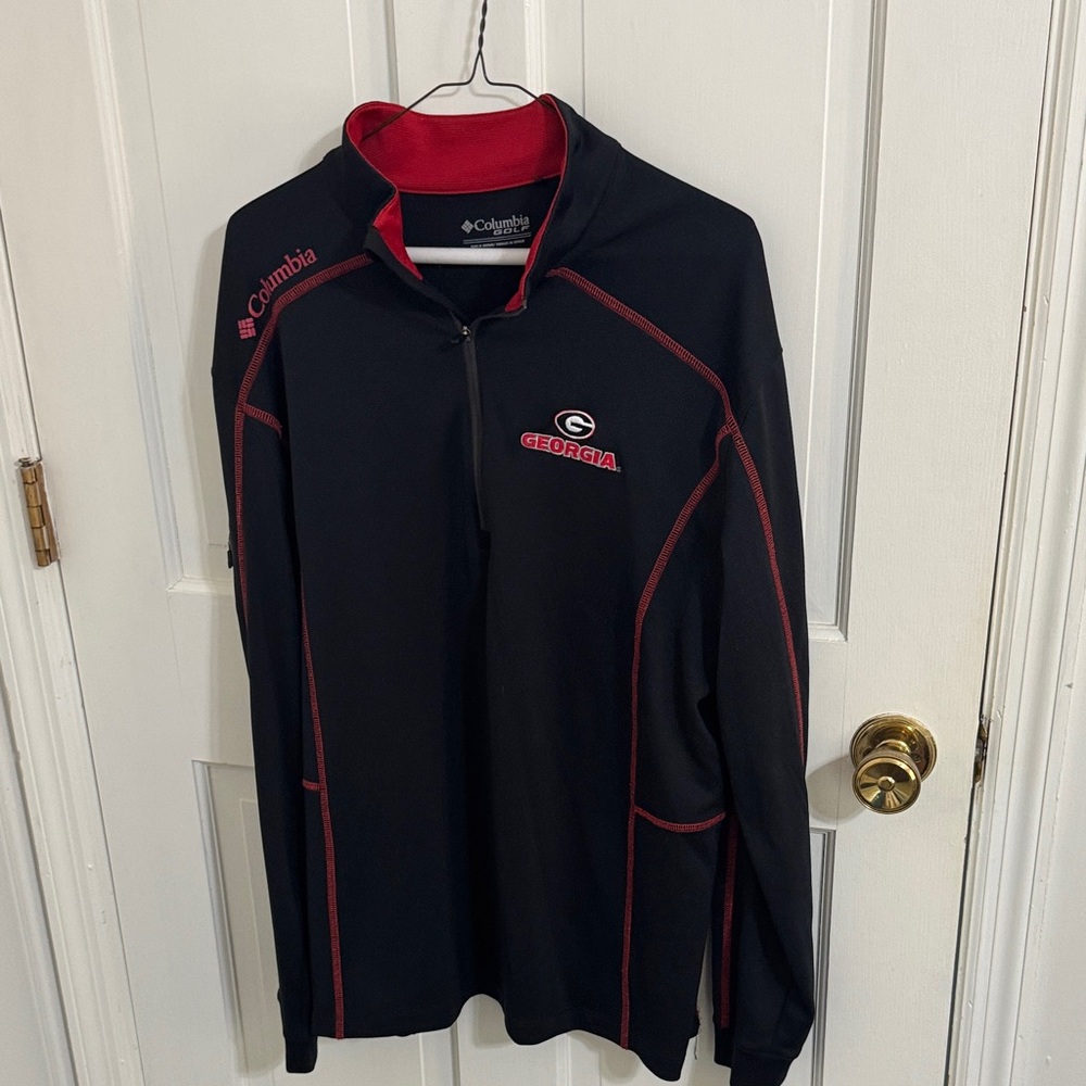 Columbia Men's Black Jacket with Red Accents